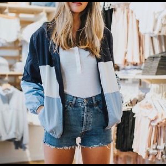 Brandy Melville Jackets & Blazers - BRANDY MELVILLE rare blue striped krissy jacket
